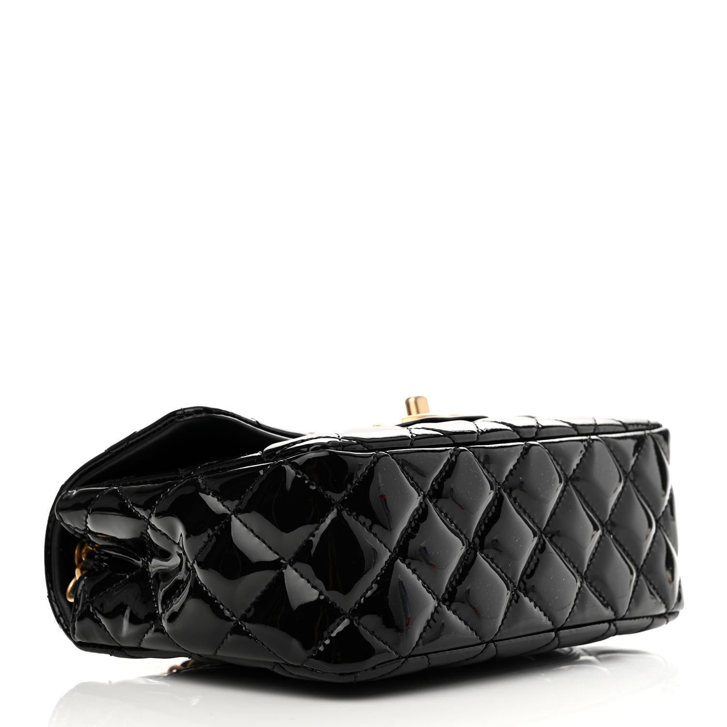 Chanel Patent Enamel Quilted Small Coco Hearts Square Flap Black 4 of 11