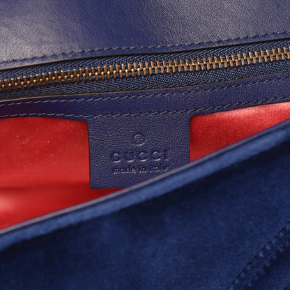 Gucci Velvet Matelasse Small GG Marmont Shoulder Bag Cobalt Blue 6 of 9
