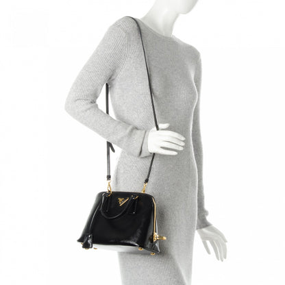 Prada Saffiano Vernice Small Promenade Tote Black 2 of 7