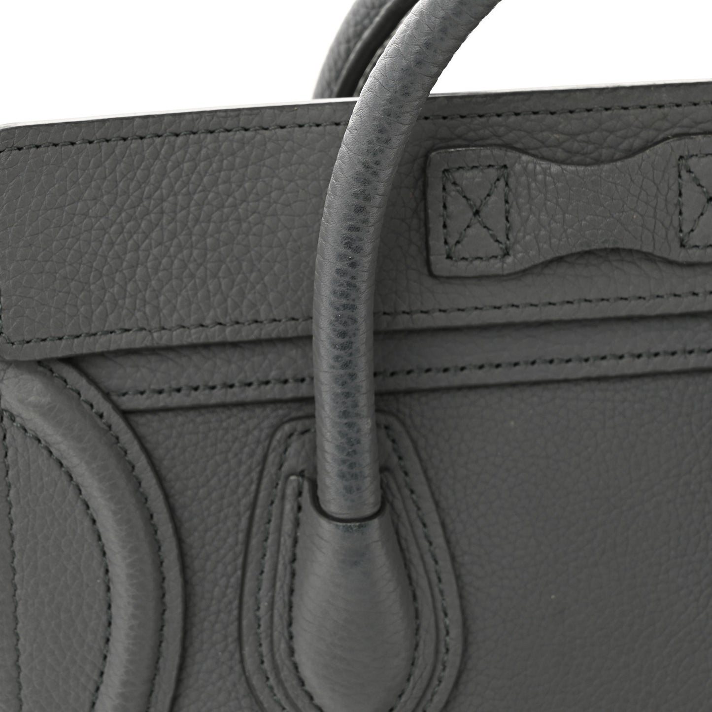 Drummed Calfskin Nano Luggage Kohl