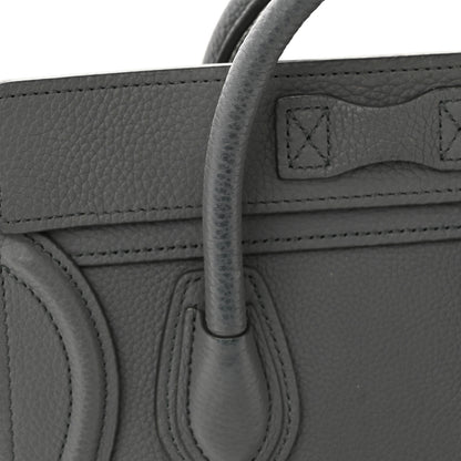 Celine Drummed Calfskin Nano Luggage Kohl 11 of 16