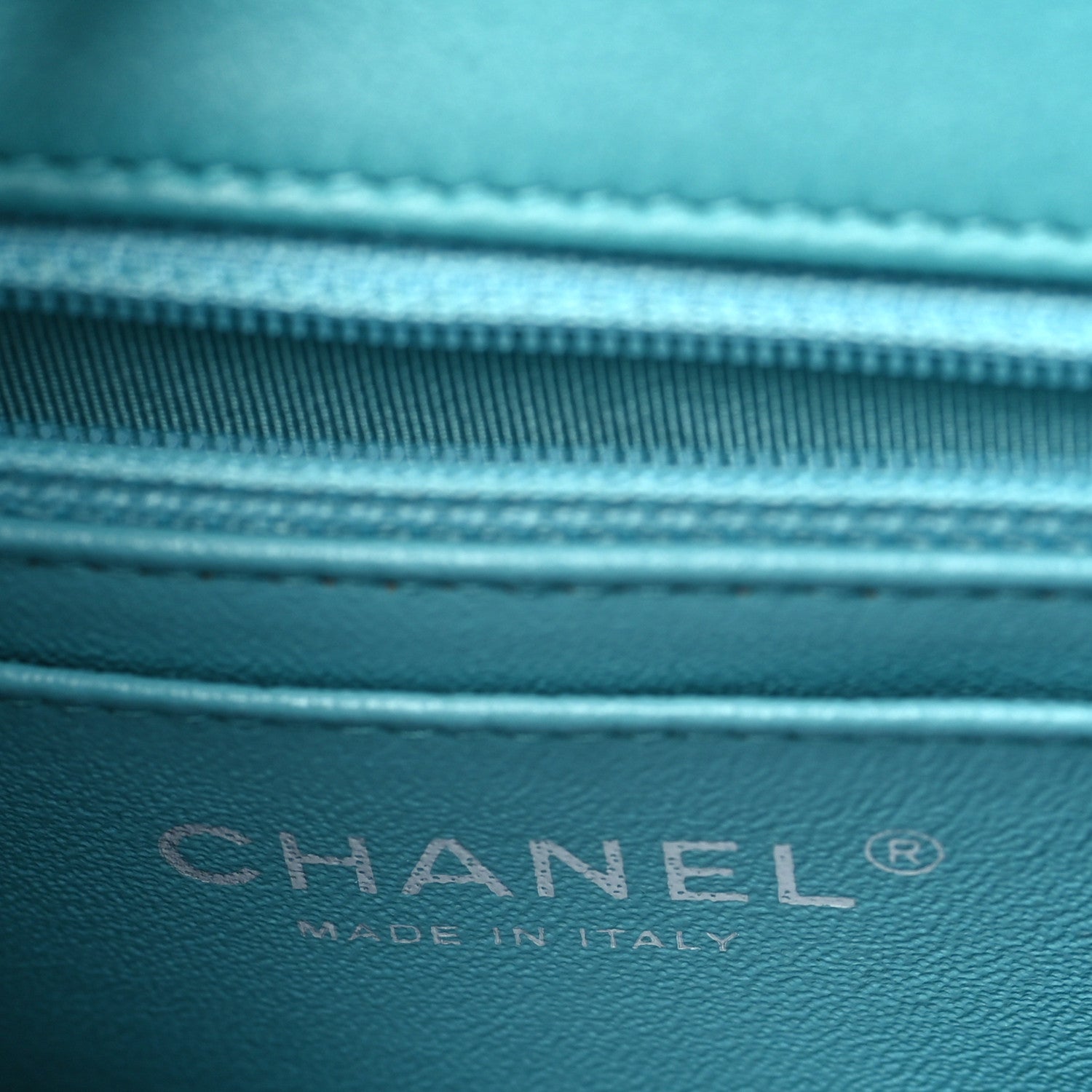 Chanel Lambskin Quilted Mini Rectangular Flap Turquoise 6 of 9