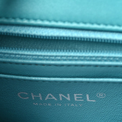 Chanel Lambskin Quilted Mini Rectangular Flap Turquoise 6 of 9