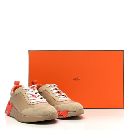 Hermes Goatskin Suede Bouncing Sneakers 36 Beige Sarrasin Sanguine 13 of 13