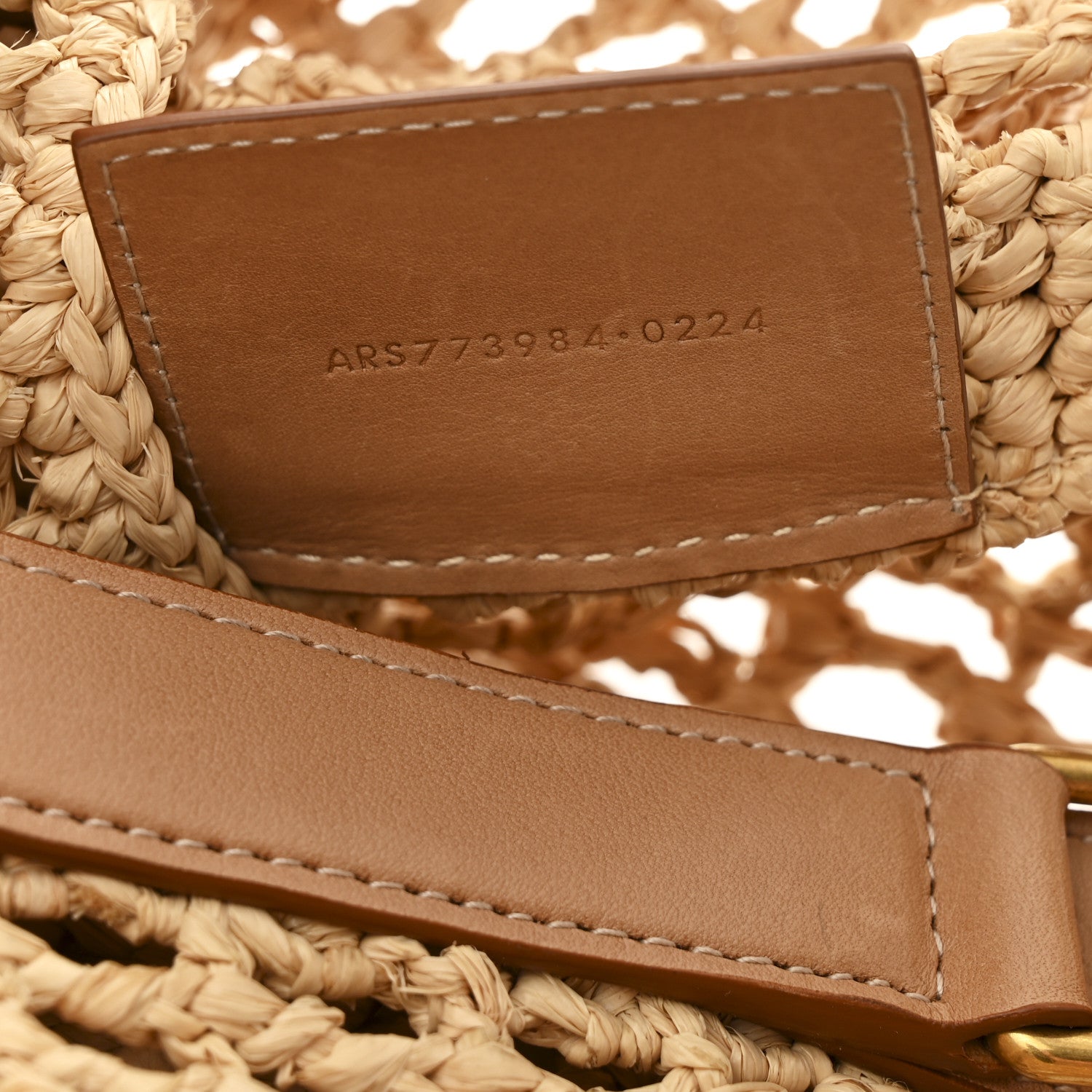 Saint Laurent Raffia Calfskin Oxalis Shoulder Bag Naturale Vintage Brown 6 of 10
