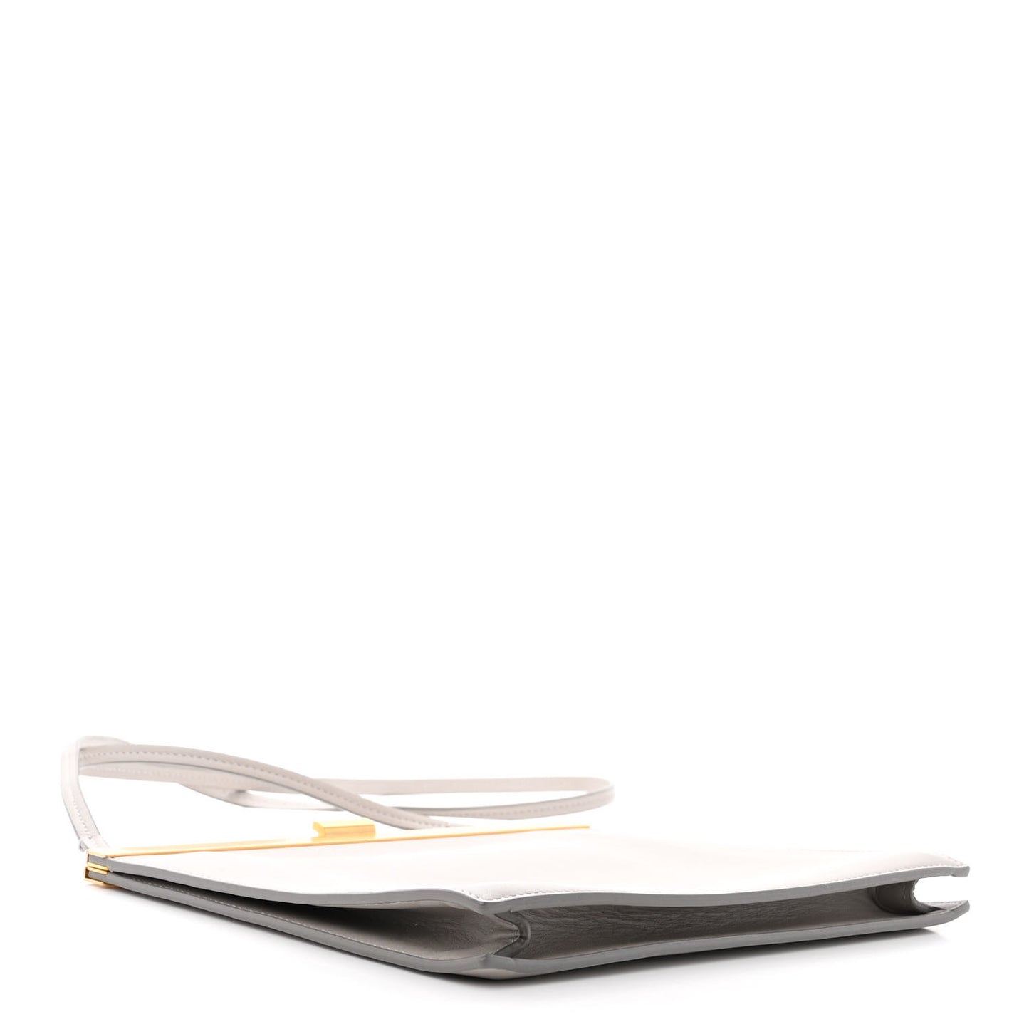 Smooth Calfskin Mini Clasp Bag Light Grey