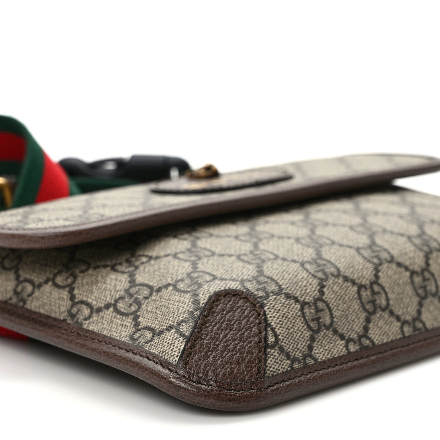 GG Supreme Monogram Neo Vintage Web Belt Bag Brown