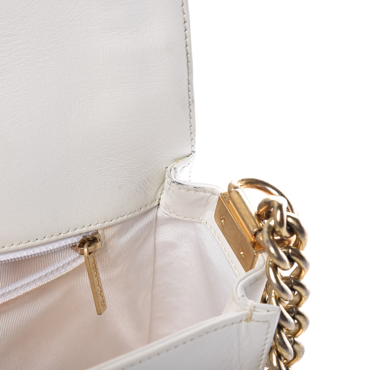 Sheepskin Braided New Medium Boy Reverso Flap White