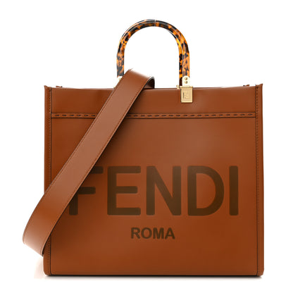Fendi Vitello King Plexiglass Medium Fendi Sunshine Shopper Tote Cuoio 1 of 10