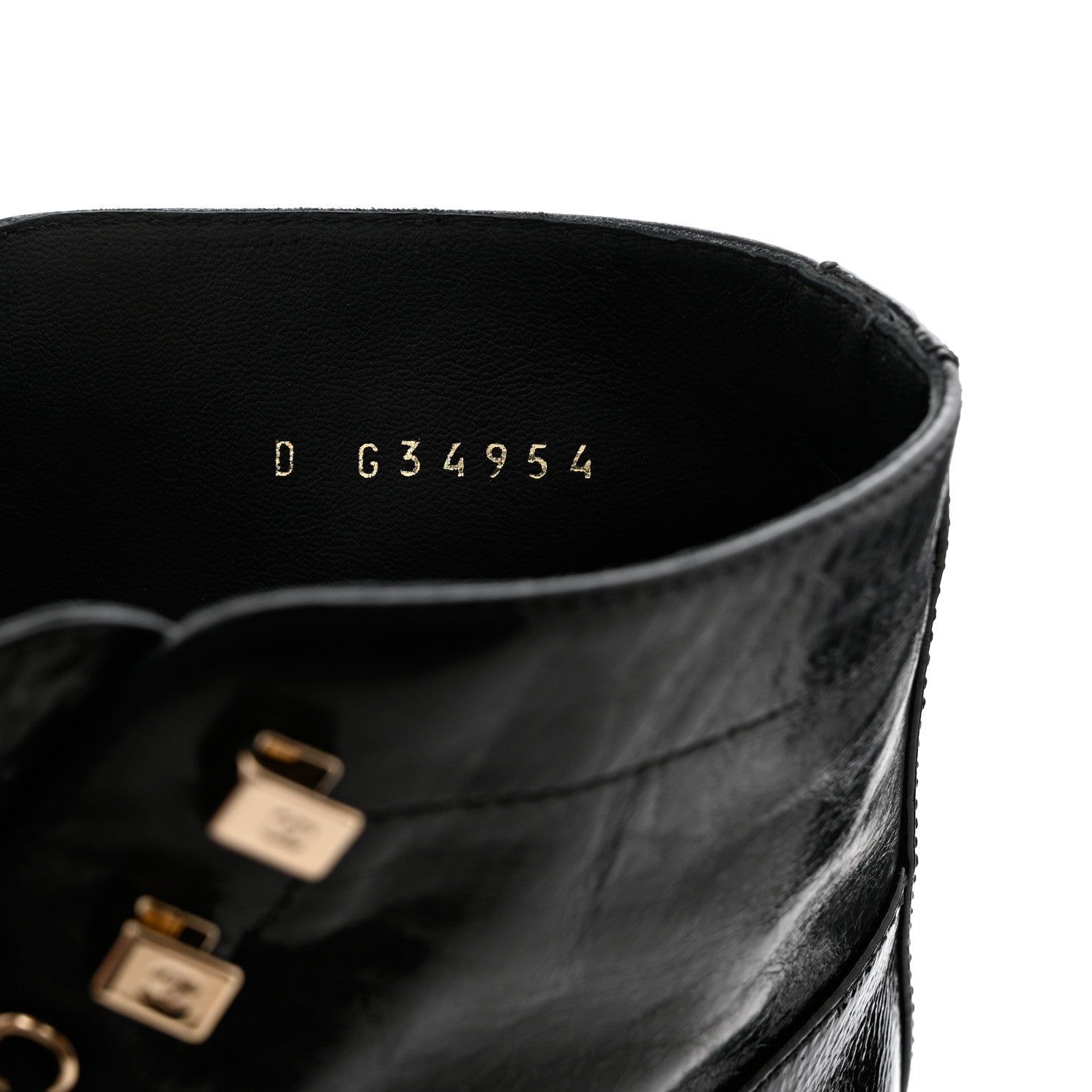 Chanel Crumpled Lambskin Shiny Calfskin Combat Boots 35 Black 8 of 9
