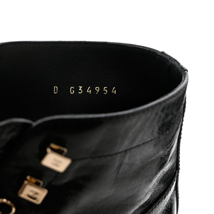 Chanel Crumpled Lambskin Shiny Calfskin Combat Boots 35 Black 8 of 9