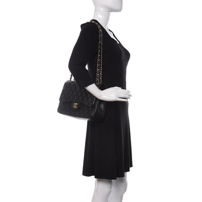 Chanel Lambskin Quilted Jumbo Double Flap Black 2 of 13