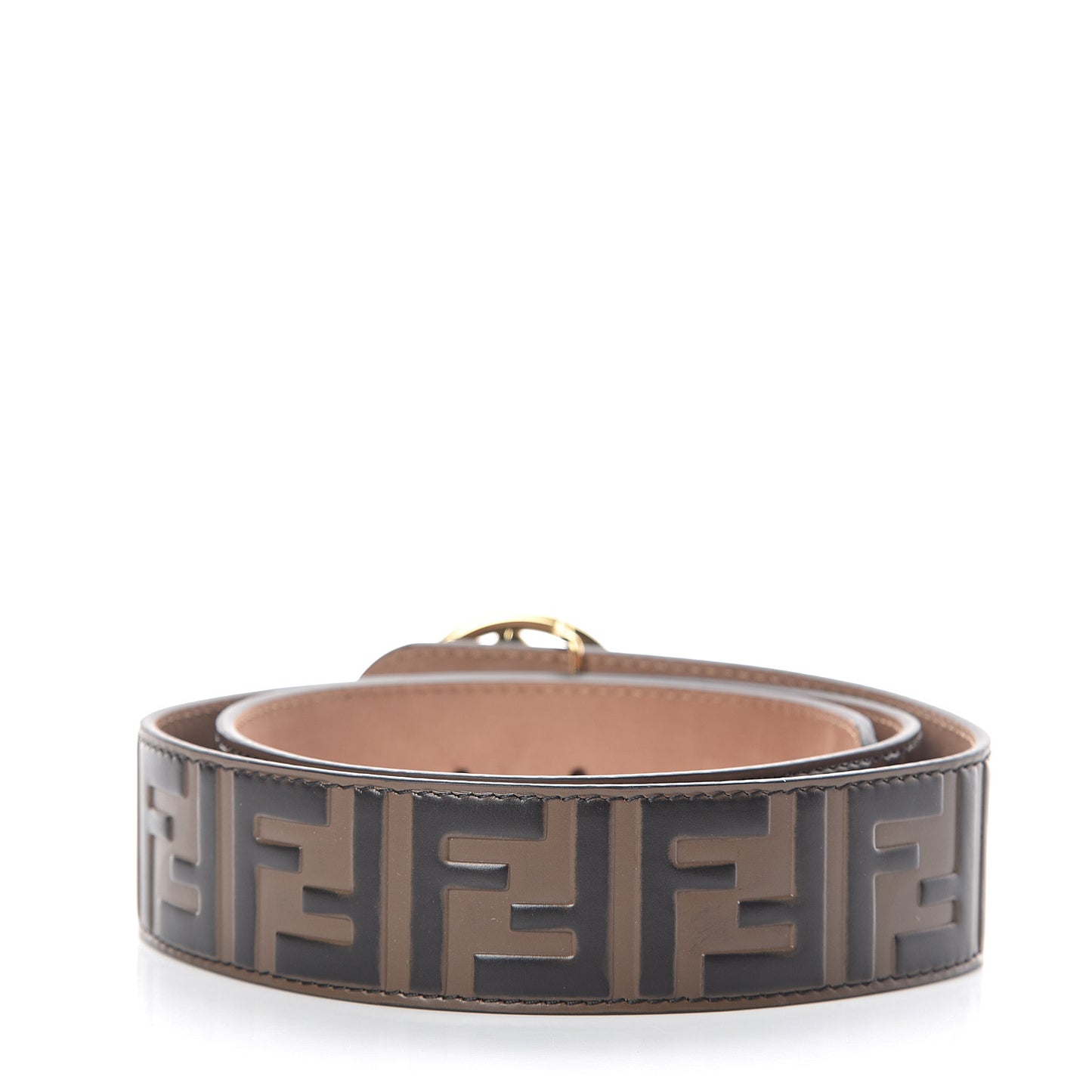 Vitello F is Fendi Bi-Color FF 1974 Embossed Belt 85 34 Maya Black