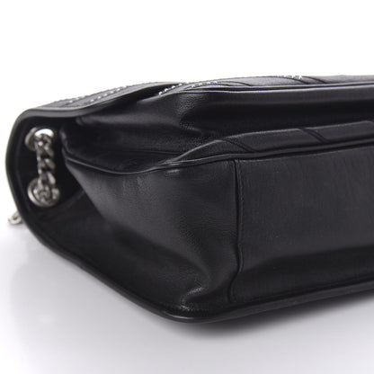 Saint Laurent Calfskin Matelasse Monogram Microstud Medium Niki Chain Satchel Black 6 of 9