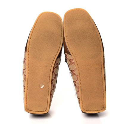 Gucci GG Monogram Mens Driver Loafers 10.5 Beige Ruggine Cuir 5 of 10