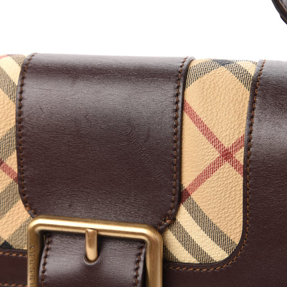 Burberry Haymarket Check Buckle Satchel Brown 10 of 10
