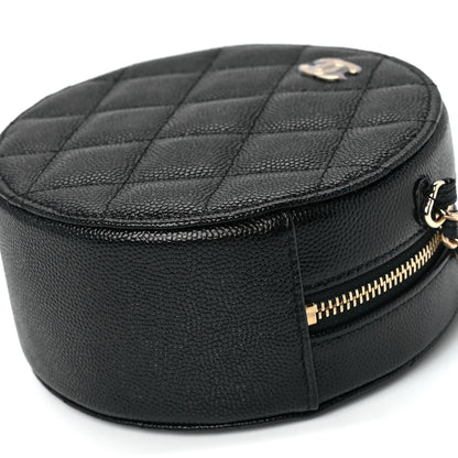 Chanel Caviar Quilted Round Clutch With Chain Black 11 of 12