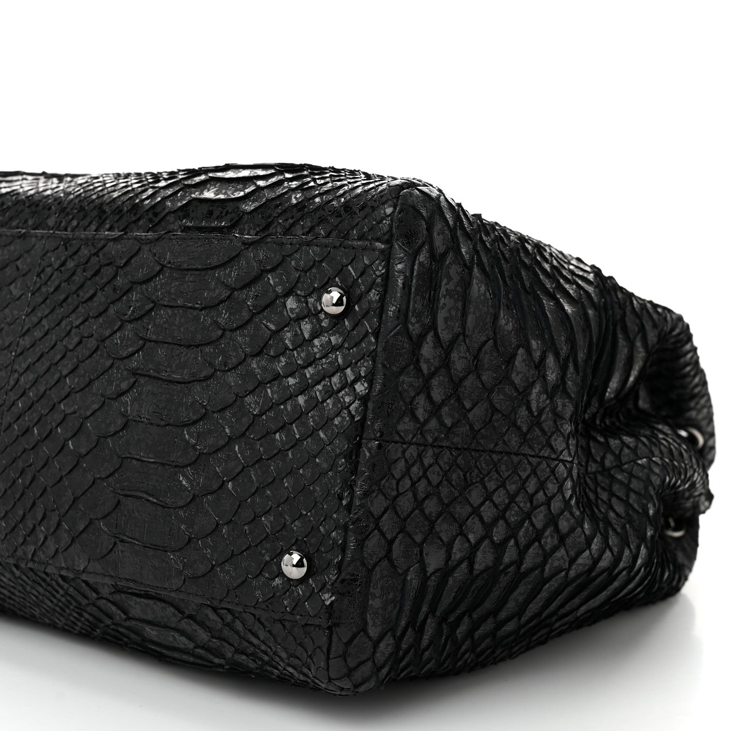Chanel Snakeskin Accordion Tote Black 10 of 10