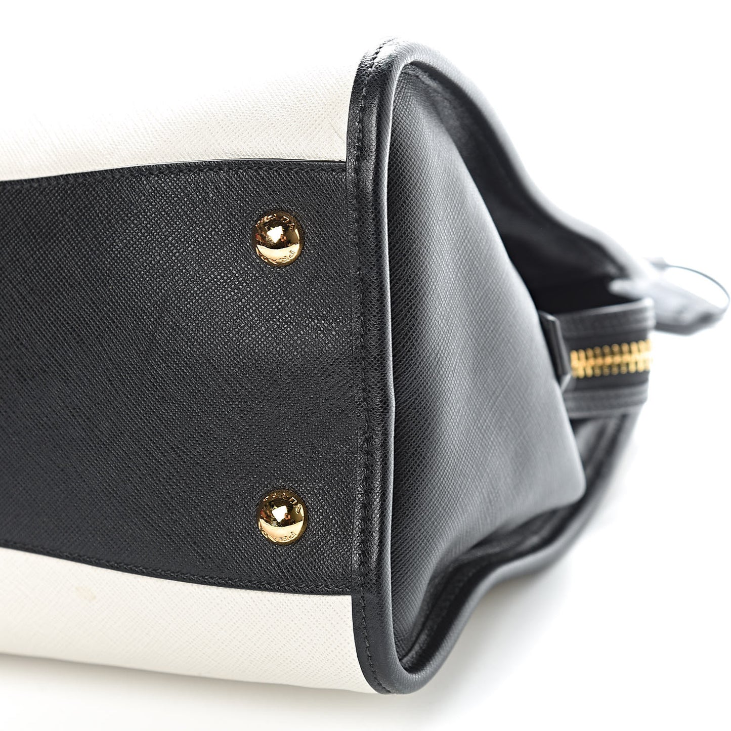Saffiano Bi-Color Tote Talco Black