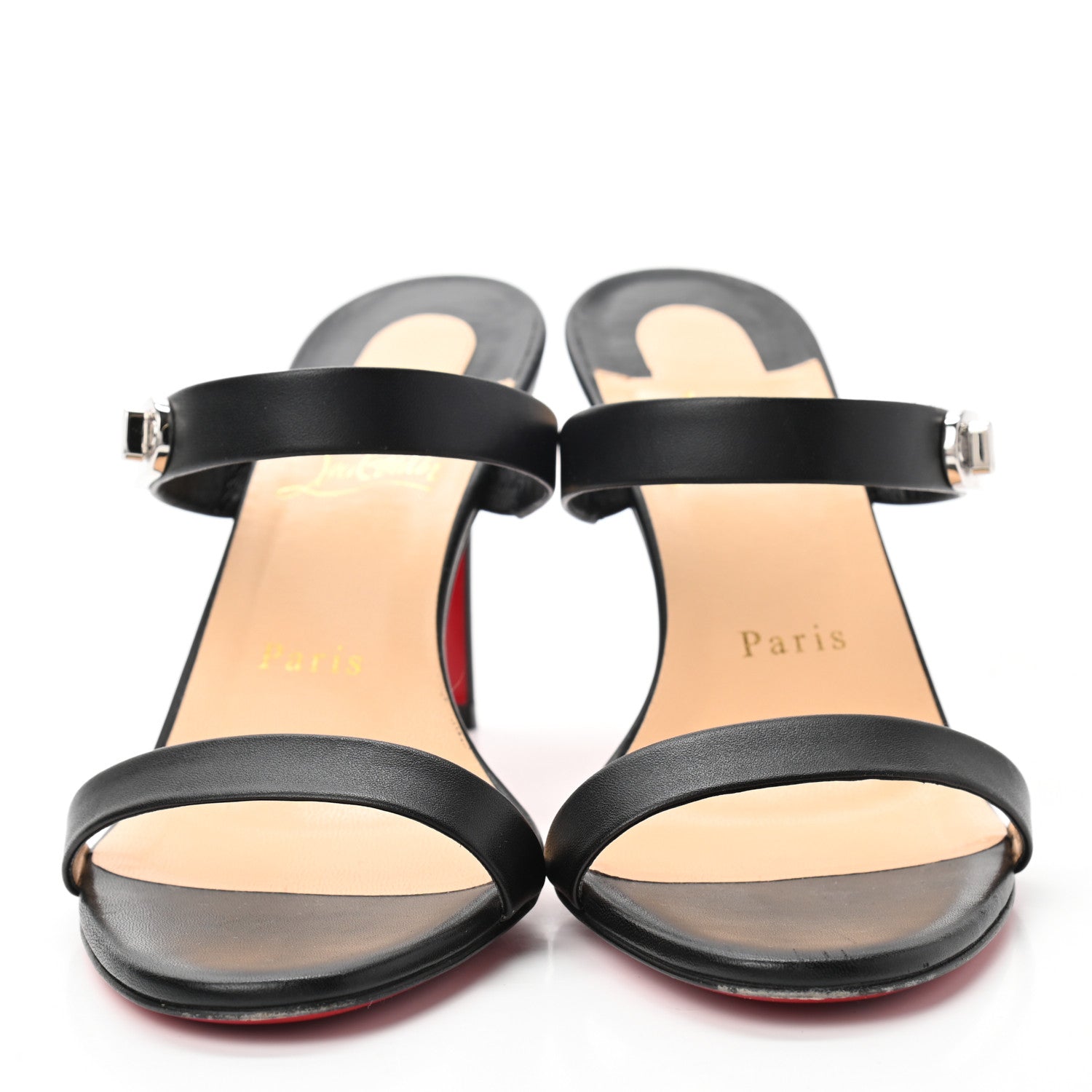 Christian Louboutin Kid Lock Me 85 Slide Sandals 37.5 Black 2 of 10