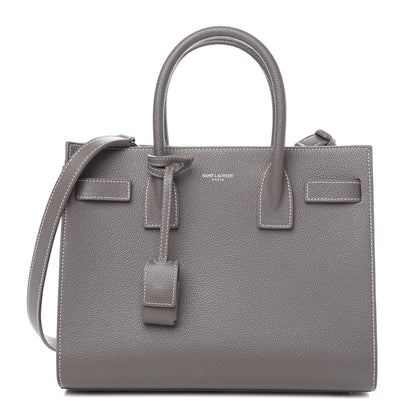 Saint Laurent Grained Calfskin Topstich Baby Sac De Jour Fog 1 of 13