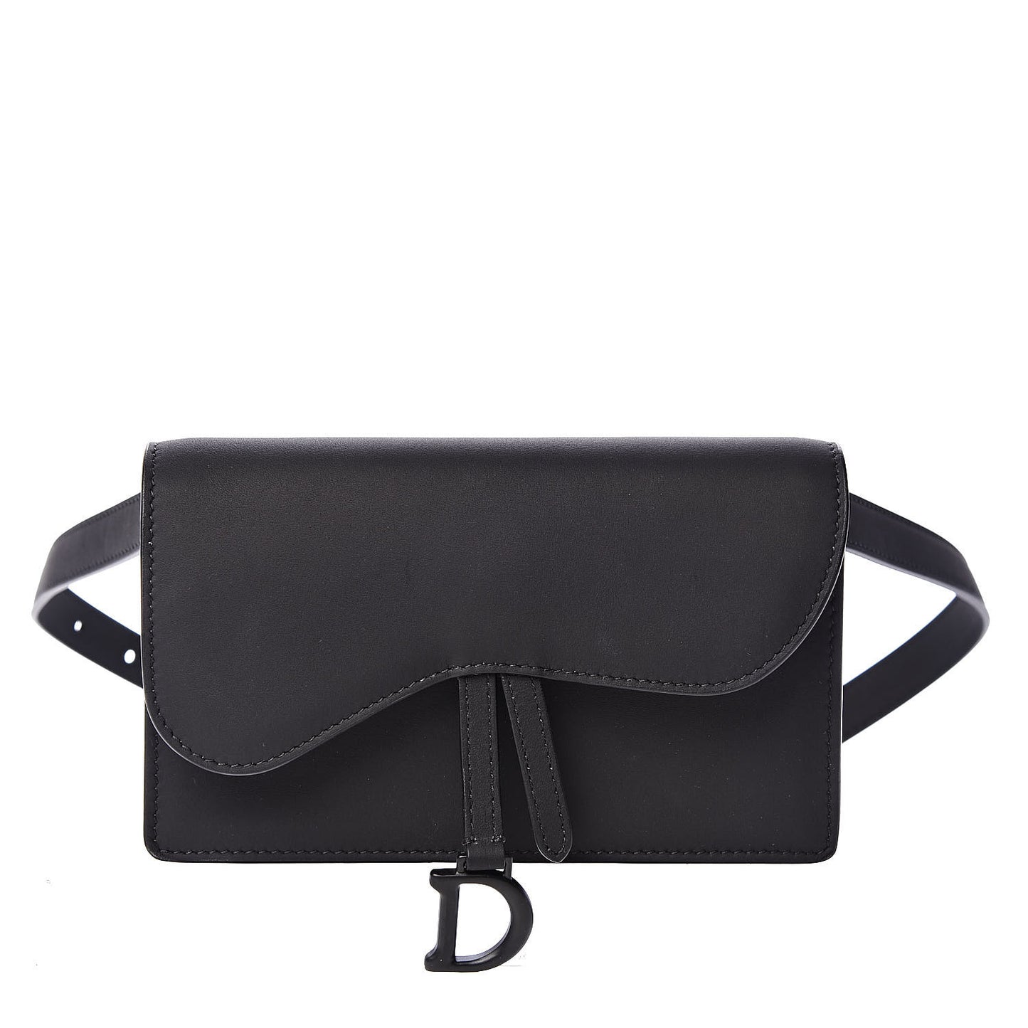 Ultra Matte Calfskin Saddle Belt Bag Black
