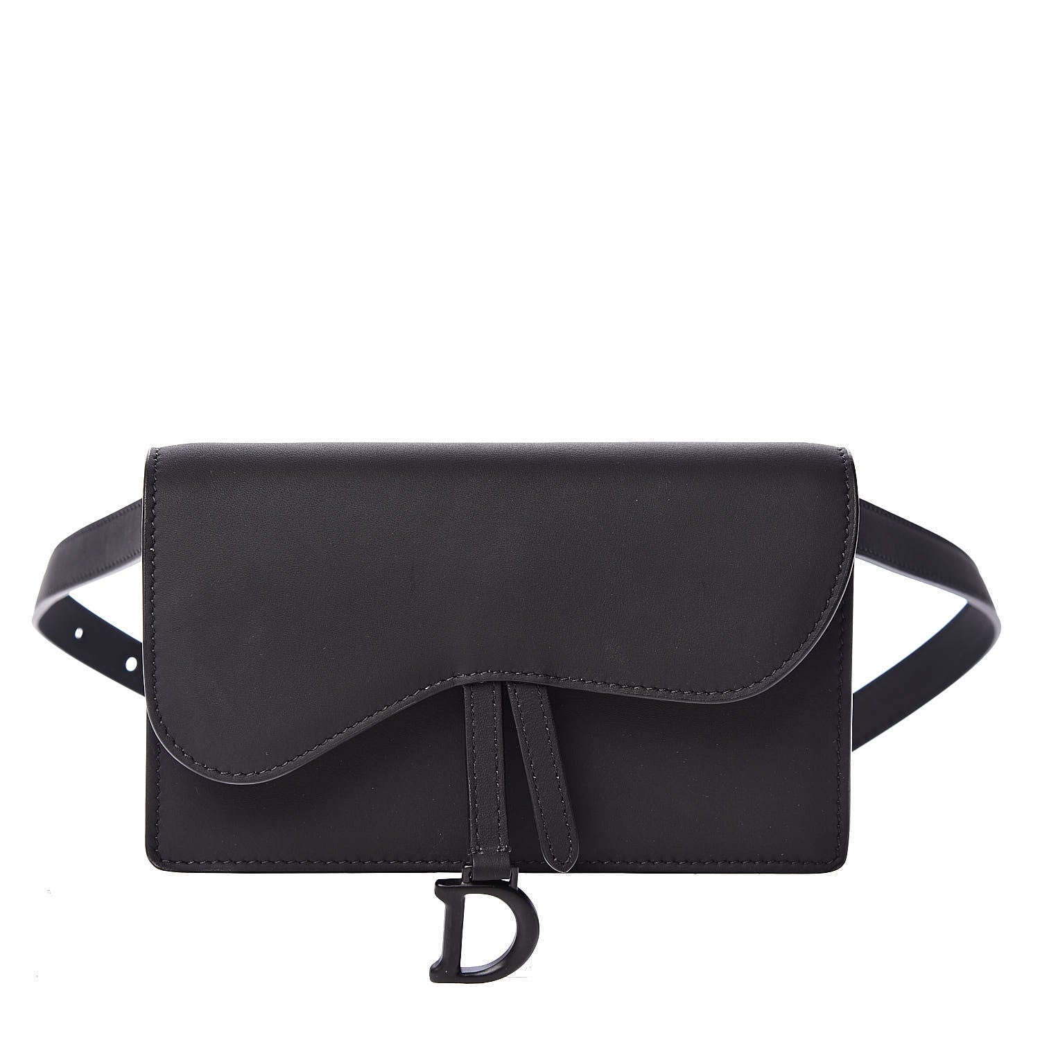 Christian Dior Ultra Matte Calfskin Saddle Belt Bag Black 1 of 11