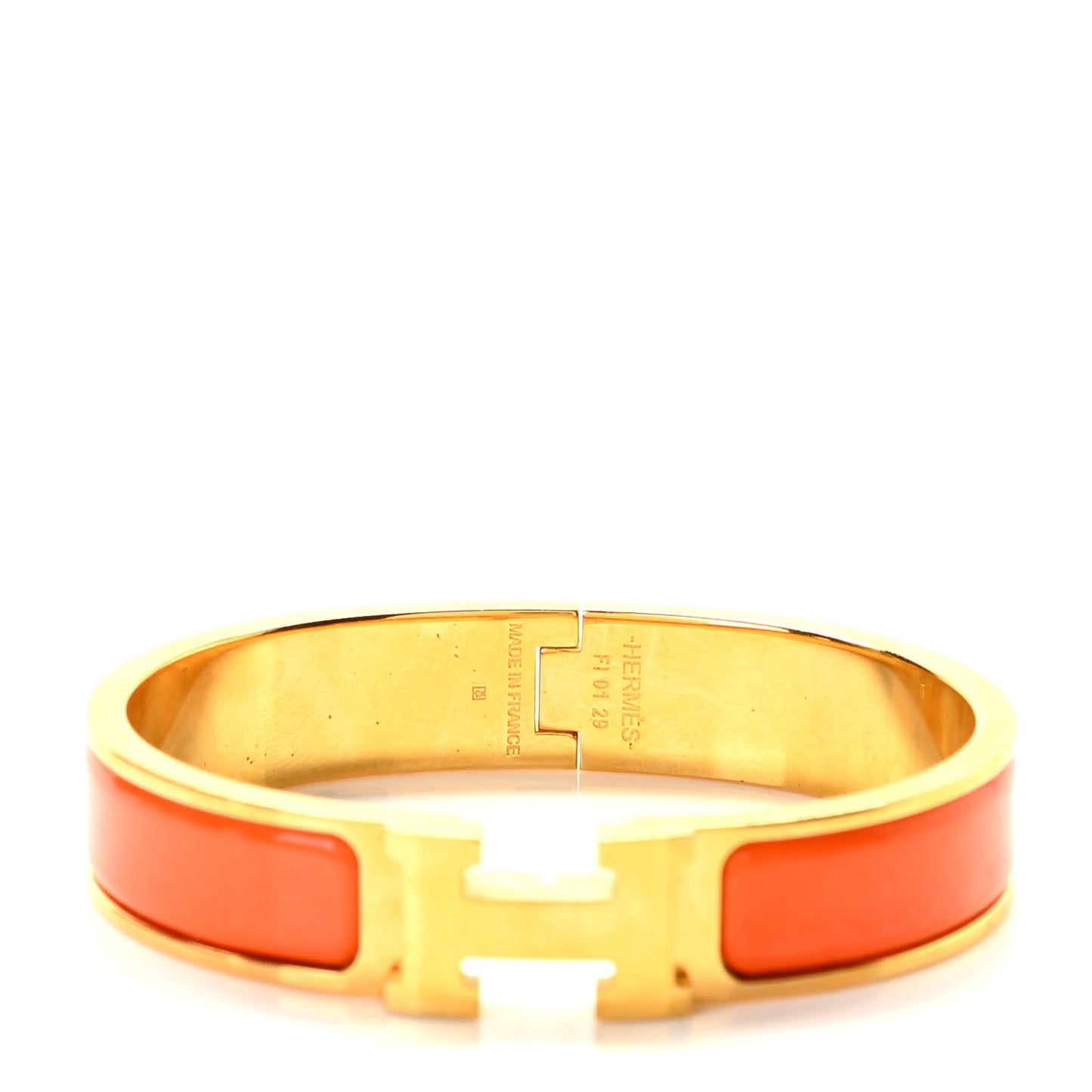 Enamel Narrow Clic Clac H Bracelet Orange