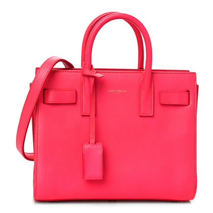 Saint Laurent Calfskin Nano Sac De Jour Lipstick Fuchsia 1 of 10