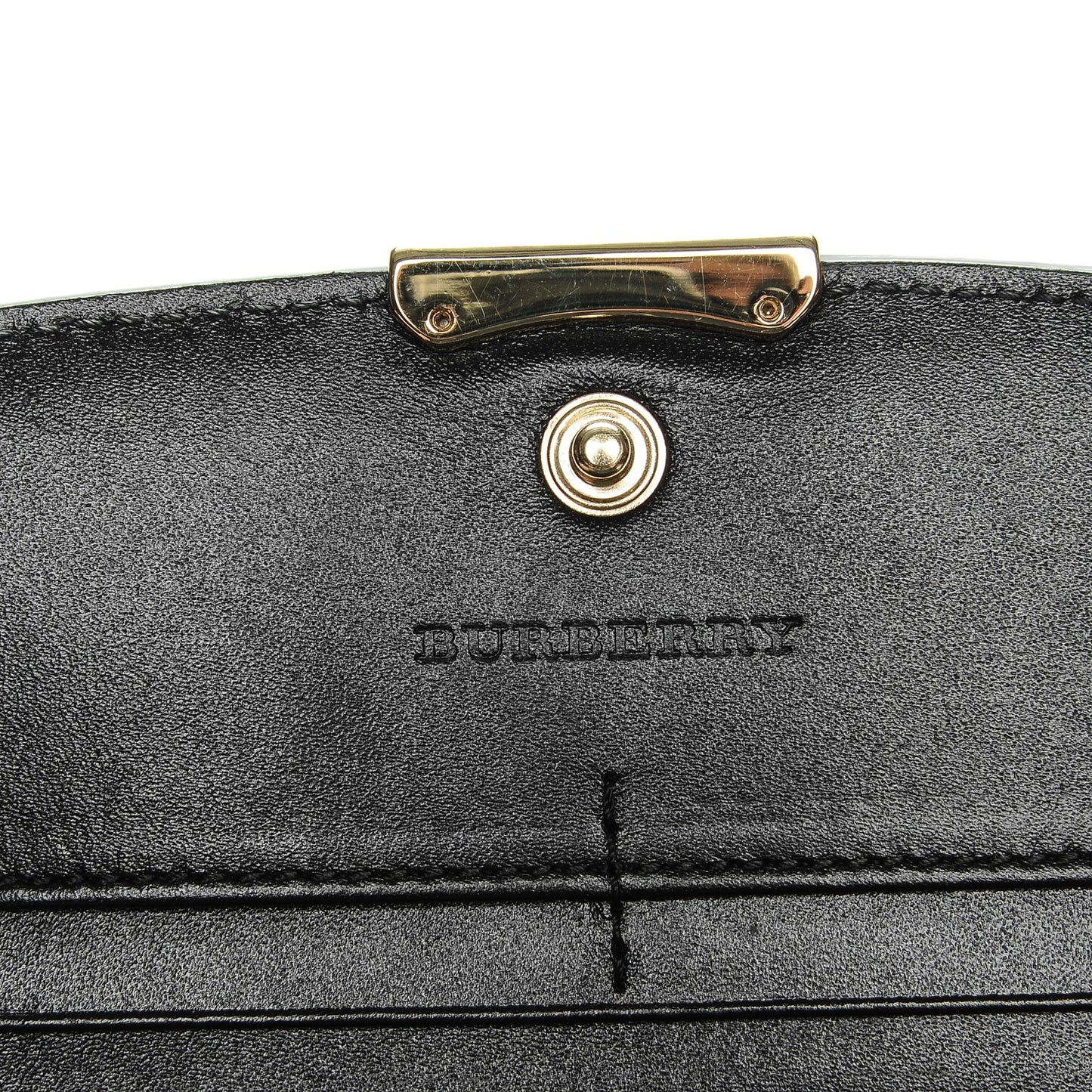Signature Grain Calfskin Check Embossed Continental Wallet Black