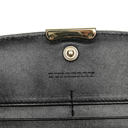 Burberry Signature Grain Calfskin Check Embossed Continental Wallet Black 6 of 8
