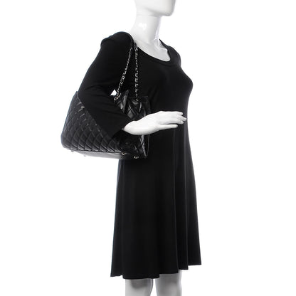 Chanel Calfskin Quilted Small Chic and Soft Shopping Tote Black 2 of 12