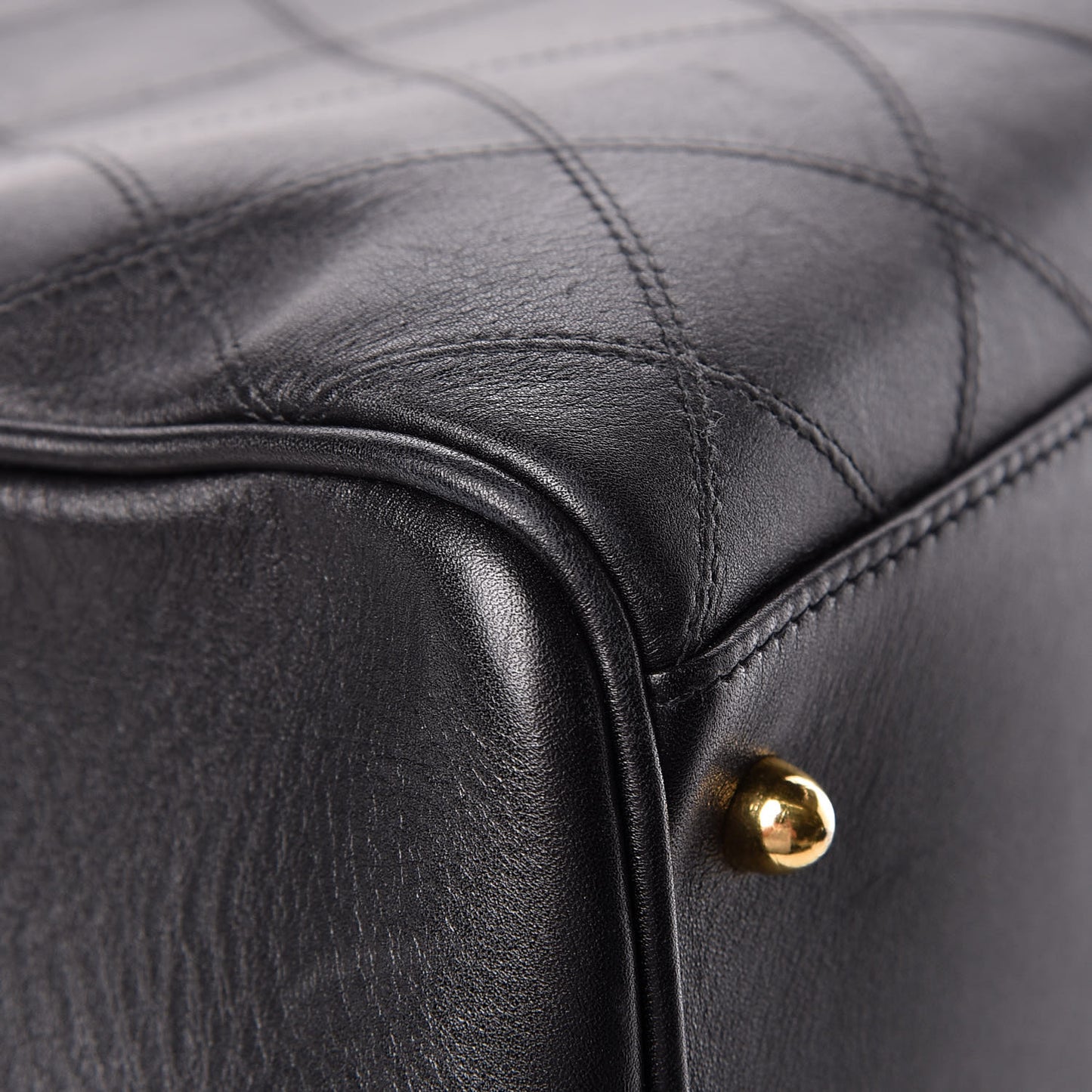 Calfskin Stitched XL Weekender Black