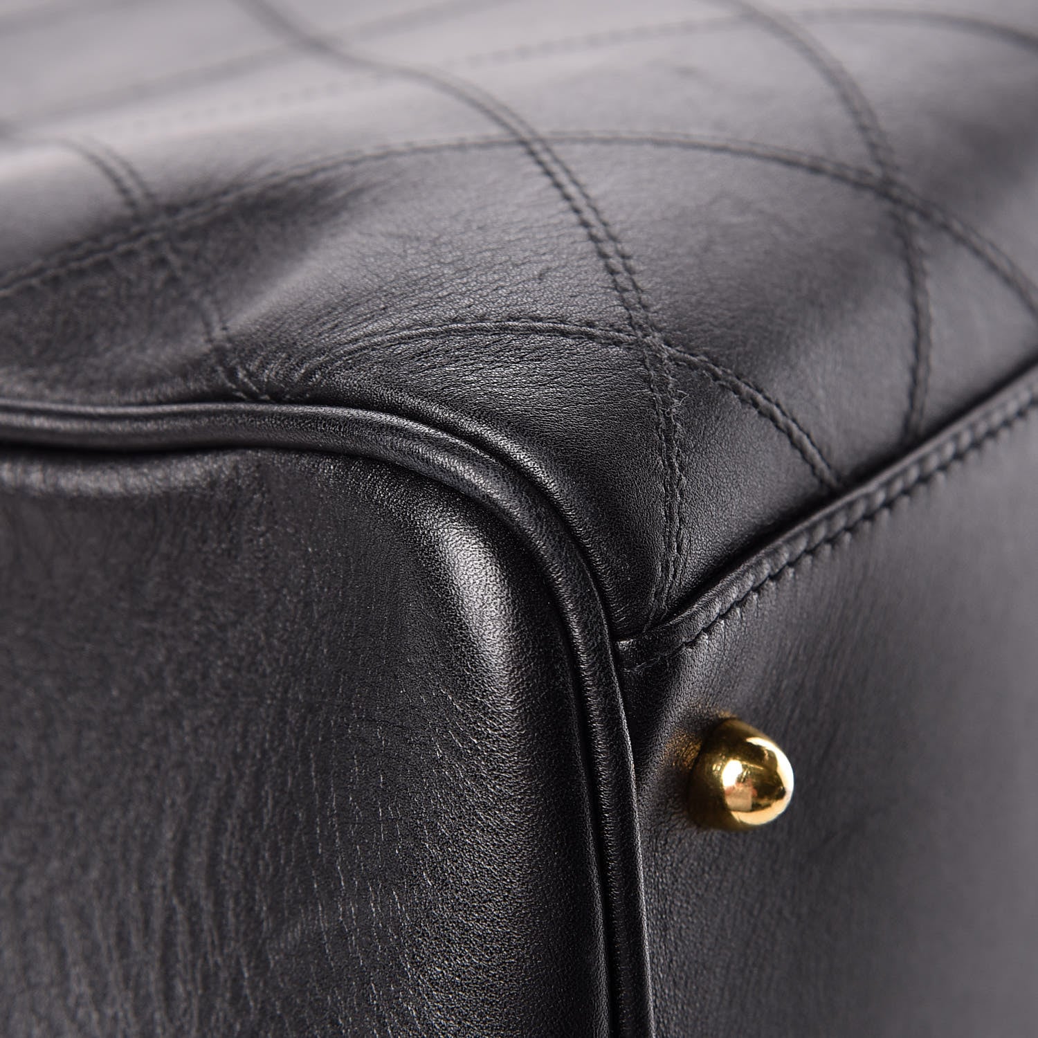 Chanel Calfskin Stitched XL Weekender Black 13 of 14