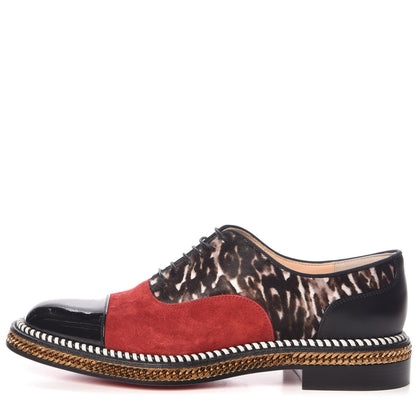 Christian Louboutin Calf Hair Suede Chain Trim Womens Latcho Oxfords 39 1 of 16
