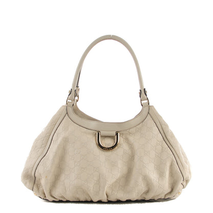 Gucci Guccissima Large D Gold Ring Shoulder Bag Off White 1 of 7