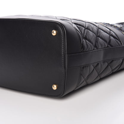 Chanel Tweed Aged Calfskin Quilted Casual Style Hobo Black 9 of 11