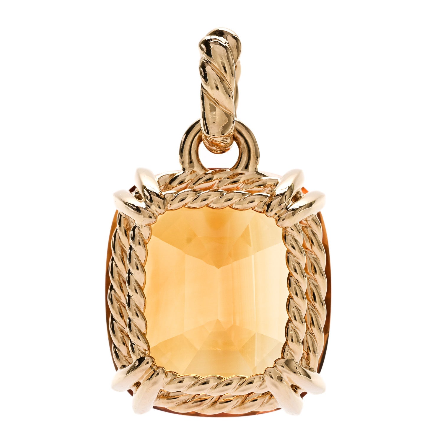David Yurman 18K Yellow Gold Amethyst 22mm Marbella Pendant 3 of 4