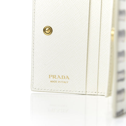 Prada Saffiano Print Lipstick Print Bi-Fold Wallet White Dis 6 of 7