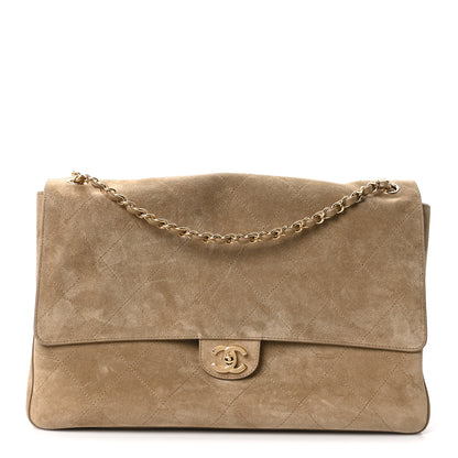 Chanel Suede Calfskin Souplissimo Maxi Flap Dark Beige 1 of 10