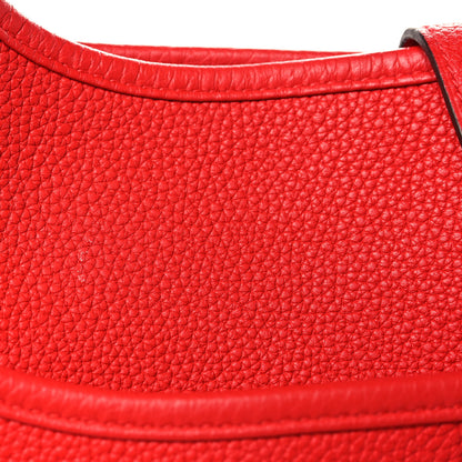 Hermes Taurillon Clemence EVELYNE III PM Rouge de Coeur 11 of 12