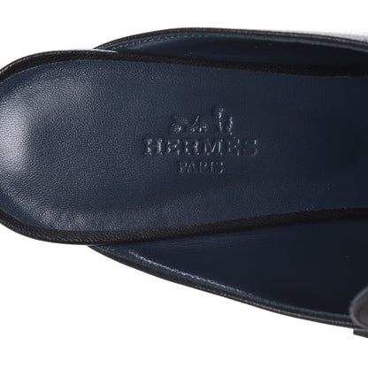 Hermes Goatskin Paradis Mules 37.5 Black 7 of 10