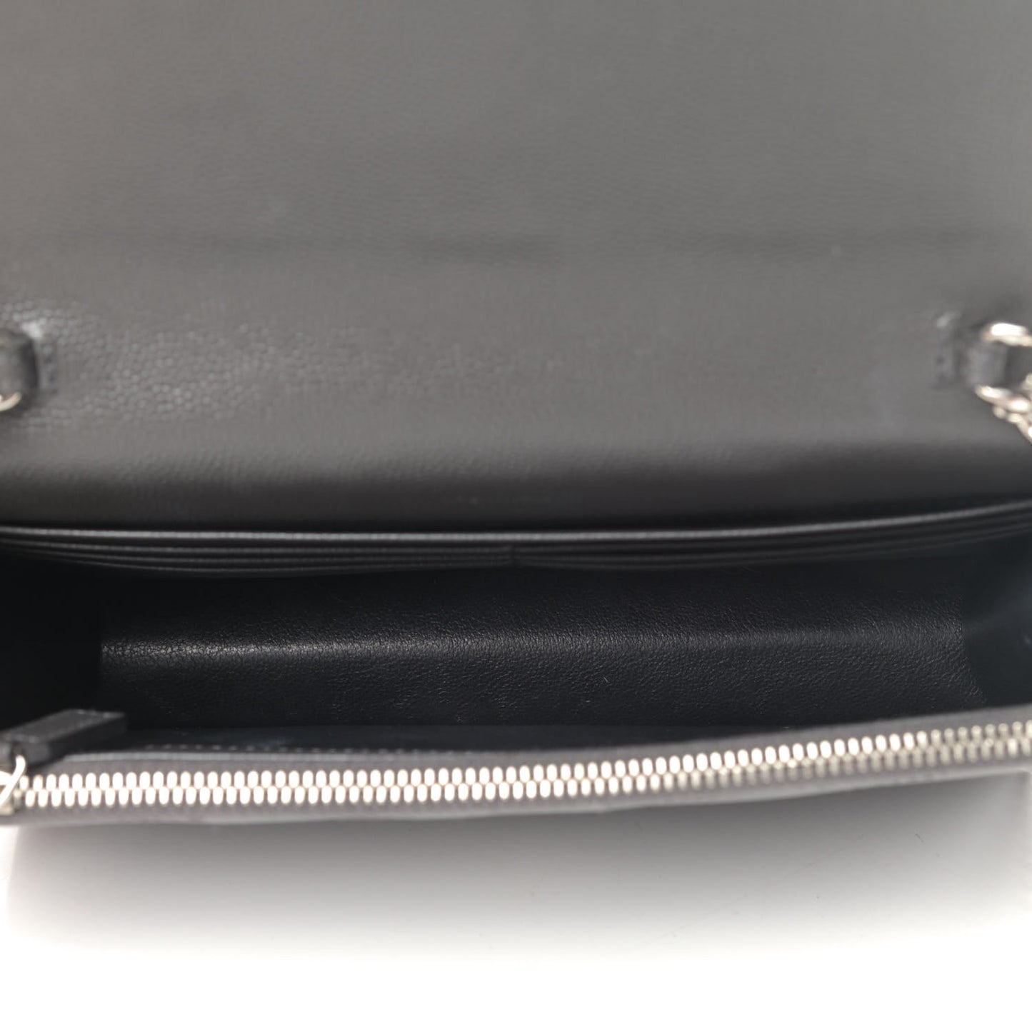 Grain De Poudre Matelasse Chevron Monogram Envelope Chain Wallet Coal