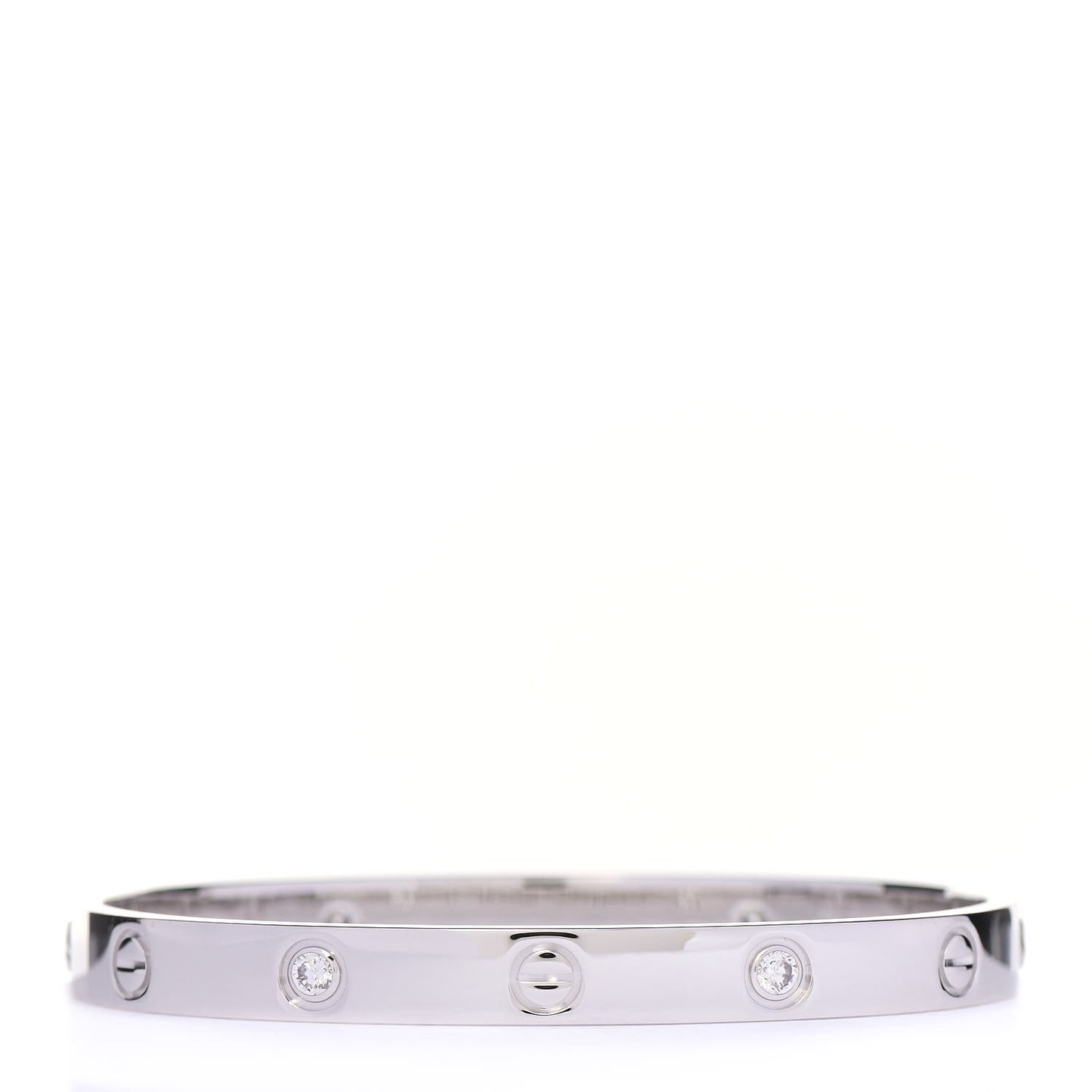 18K White Gold 4 Diamond LOVE Bracelet 17
