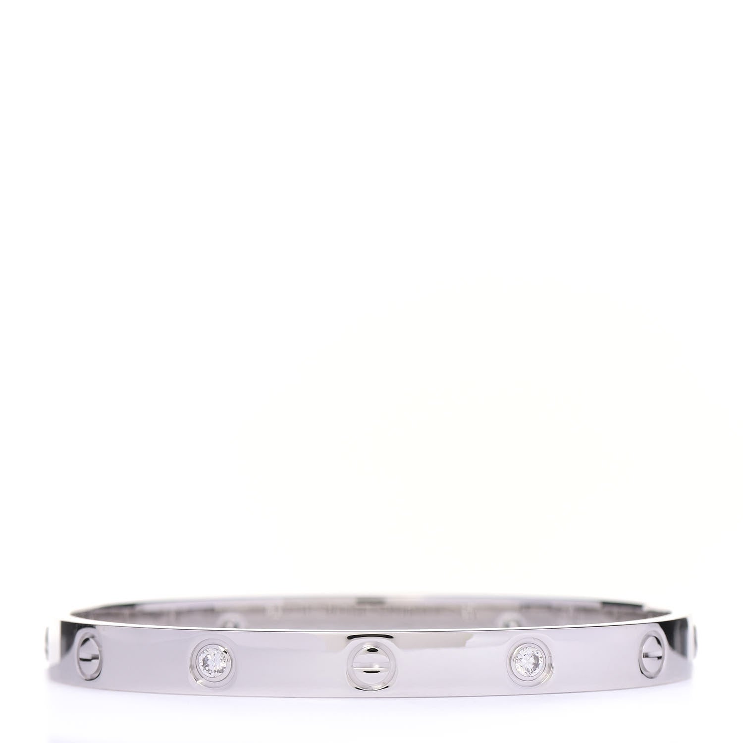 Cartier 18K White Gold 4 Diamond LOVE Bracelet 17 3 of 6