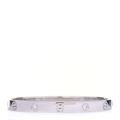Cartier 18K White Gold 4 Diamond LOVE Bracelet 17 3 of 6