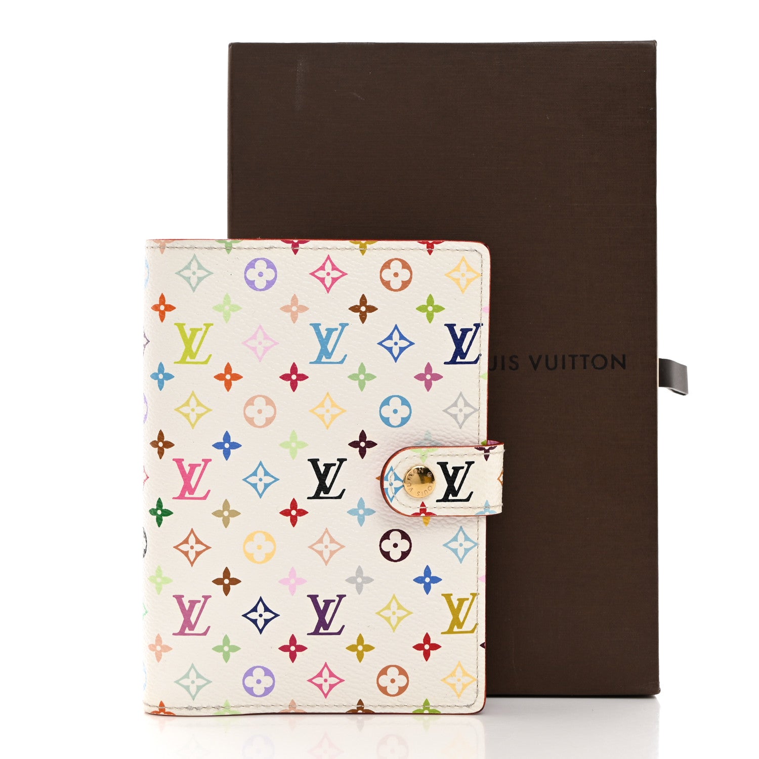 Louis Vuitton Monogram Multicolor Small Ring Agenda Cover White Litchi 9 of 9