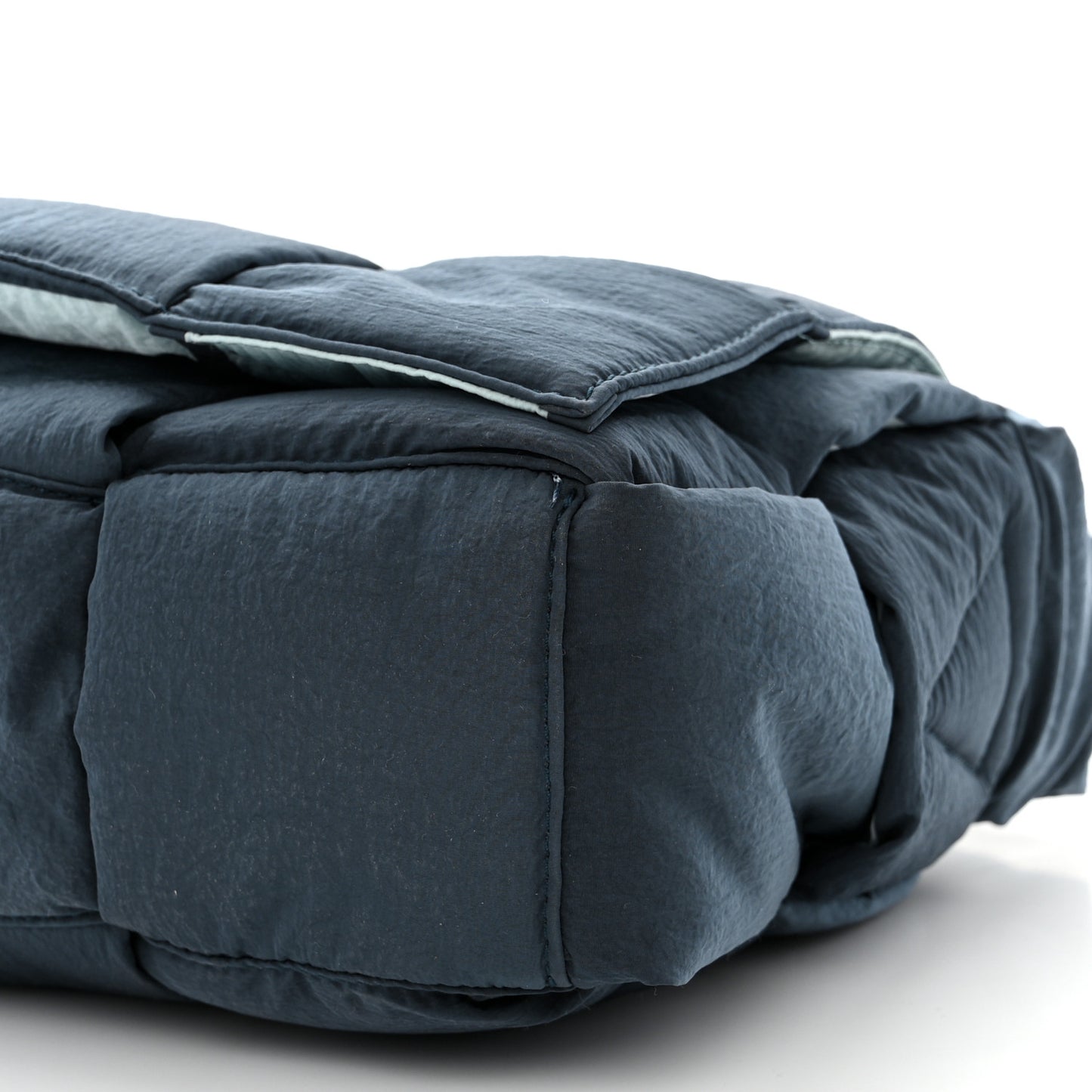 Nylon Intrecciato Padded Tech Cassette Bag Deep Blue Pale Blue
