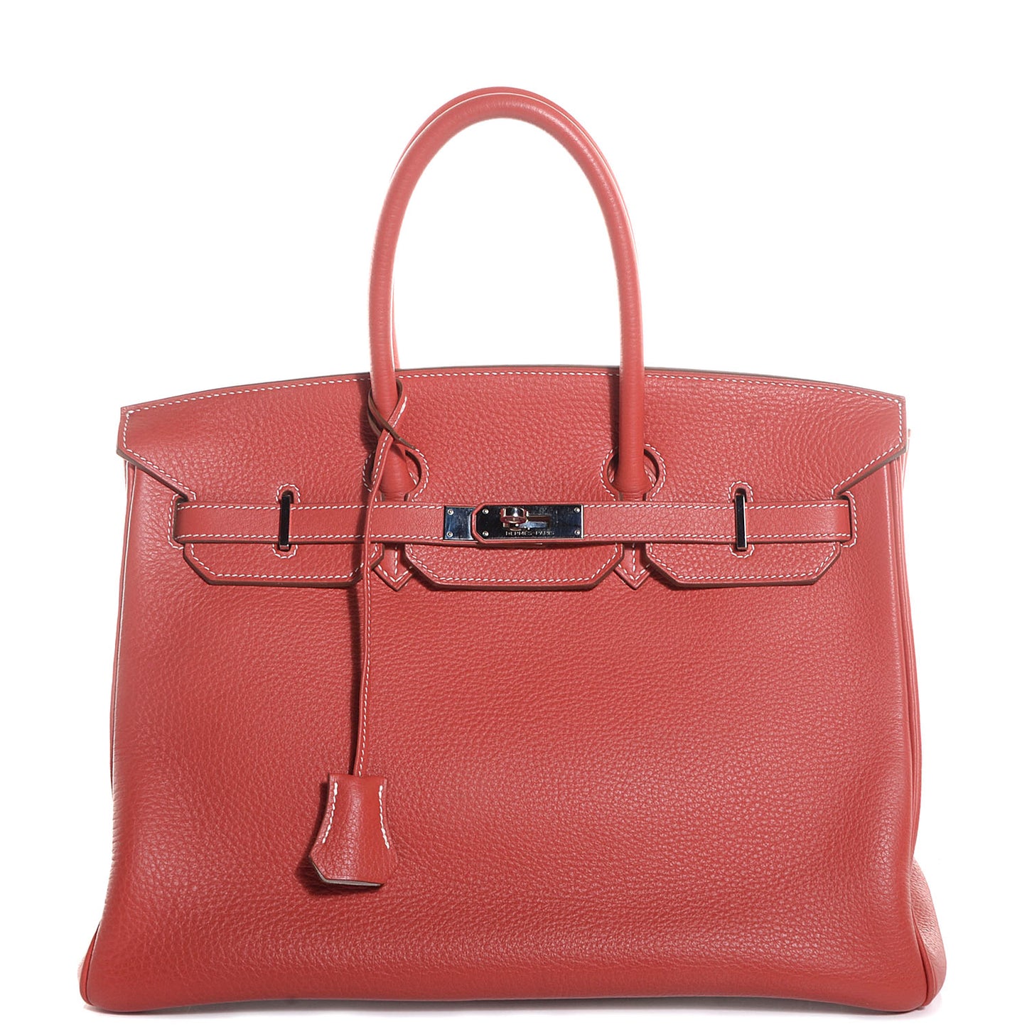 Taurillon Clemence Eclat Birkin 35 Sanguine Blanc