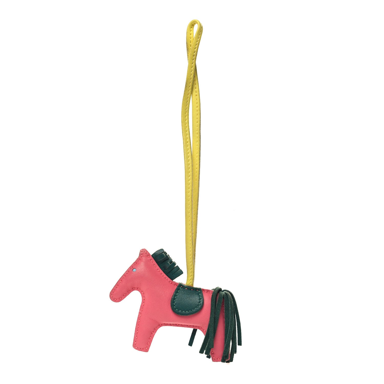 Hermes Milo Lambskin Grigri Rodeo Horse Bag Charm PM Rose Azalee Malachite Lime 1 of 5